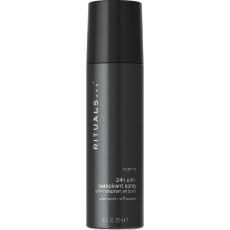Rituals Homme 24h Anti-Perspirant Desodorante Spray Desodorante perfumado antitranspirante ofrece 24 horas de protección con vitamina e y madera de cedro