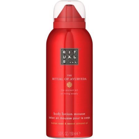 Rituals The Ritual Of Ayurveda Body Lotion Mousse Loción corporal en mousse hidrata la piel dejando un aroma a rosa de la india y aceite de almendra 150 ml