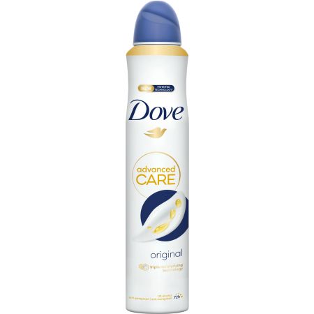 Dove Advanced Care Original Desodorante Spray Desodorante antitranspirante 0% alcohol protege tus axilas durante 72 horas 200 ml