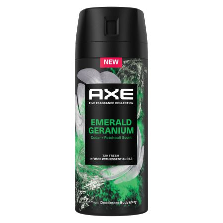 Axe Emeral Geranium Desodorante Spray Desodorante 72 horas de protección con aroma irresistible 150 ml