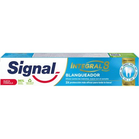 Signal Dentífrico Integral 8 Blanqueador Pasta de dientes blanqueadora efectiva contra manchas y suave con el esmalte 75 ml