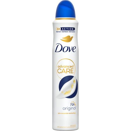 Dove Advanced Care Original Desodorante Spray Desodorante sin alcohol antitranspirante hasta 72 horas de protección 200 ml