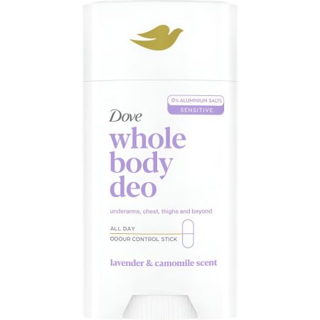 Dove Whole Body Deo Lavander & Camomile Scent Desodorante Roll-On Desodorante para todo el cuerpo sin alcohol antitranspirante hasta 72 horas de protección 75 ml