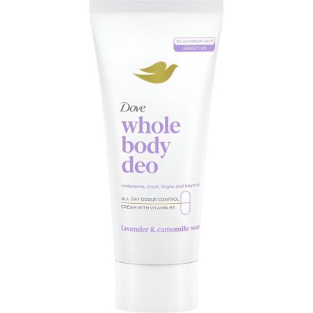 Dove Whole Body Deo Lavander & Camomile Scent Desodorante Crema Desodorante para todo el cuerpo protección contra el olor cuidado de la piel y seguridad de pies a cabeza 75 ml