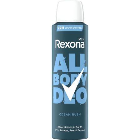 Rexona Men All Body Deo Ocean Rush Desodorante Spray Desodorante para todo el cuerpo ofrece sensación dinámica y limpia 72 horas 150 ml