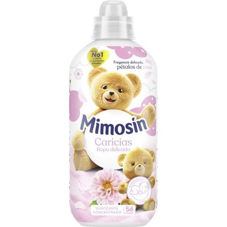 Mimosin Caricias Ropa Delicada Suavizante Concentrado Suavizante concentrado con fórmula hipoalergénica ofrece acabado suave y delicado 56 lavados 952 ml