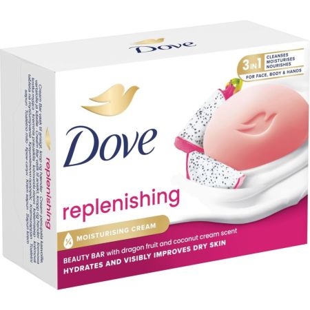 Dove Replenishing Dragon Fruit Pastilla De Jabón Pastilla de jabón con exótico aroma deja la piel suave tersa y con aspecto saludable 90 gr