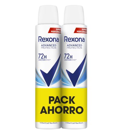 Rexona Advanced Protection Cotton Dry Desodorante Spray Pack Ahorro Desodorante 0% alcohol antitranspirante de protección avanzada 72 horas 2x200 ml