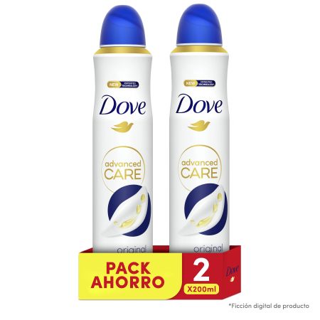 Dove Advanced Care Original  Desodorante Spray Duplo Pack Ahorro Desodorante antitranspirante protege tus axilas durante 72 horas 2x200 ml