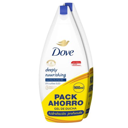 Dove Deeply Nourishing Gel De Ducha Pack Ahorro Gel de ducha hidratación profunda 2x450 ml