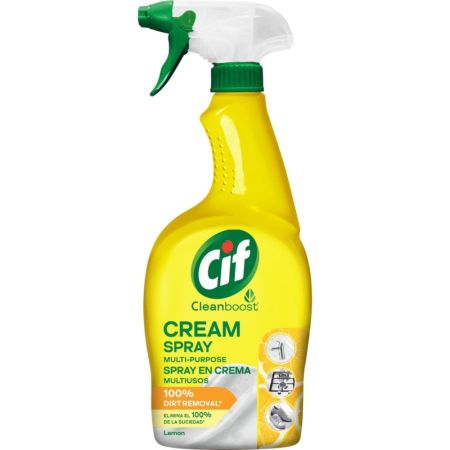 Cif Limón Spray En Crema Multiusos Limpiador multiusos cremoso ofrece limpieza profunda para un acabado brillante en las superficies 650 ml