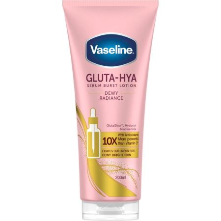 Vaseline Gluta-Hya Dewy Radiance Serum Burst Lotion Sérum corporal suaviza tu piel y la nutre en profundidad piel radiante y luminosa 200 ml