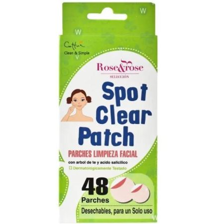Rose & Rose Spot Clear Patch Parches Limpieza Facial Parches de limpieza facial con arbol de té y ácido salicílico 48 uds