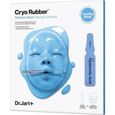 Dr.Jart+ Cryo Rubber Moisture Mask Tratamiento de mascarilla hidratante ofrece frescor con ácido hialurónico para piel suave saludable y rejuvenecida