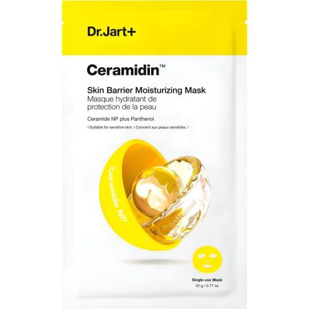 Dr.Jart+ Ceramidin Skin Barrier Moisturizing Mask Mascarilla de tela hidratante restaura la hidratación aliviando la tirantez para piel suave y tersa 1 ud
