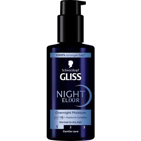 Gliss Night Elixir Sérum Overnight Moisture Sérum capilar repara e hidrata sin apelmazar reforzando la estructura del cabello 100 ml