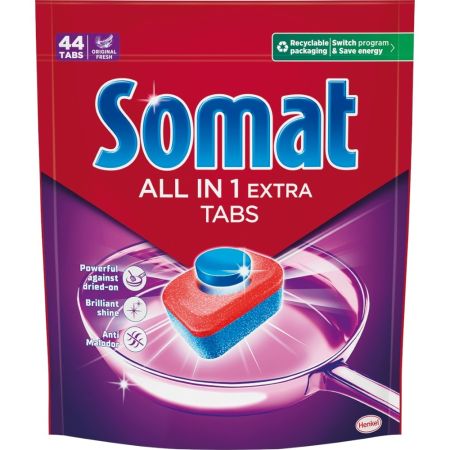 Somat Lavavajillas Todo En 1 Extra Lavavajillas a máquina en cápsulas elimina incluso restos más difíciles para una limpieza impecable