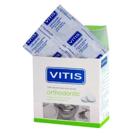 Vitis Orthodontic Comprimidos Limpiadores Pastillas para limpiar los aparatos de ortodoncia 32 uds