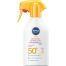 Nivea Sun Sensitive Protección Inmediata Spray Spf 50+ Protector solar corporal resistente al agua protege la piel de las alergias solares e irritaciones 270 ml