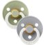 Bibs Chupete Colour Pacifier Glow In The Dark Látex 0-6m Talla 2 Chupete nocturno de caucho natural con anillas que brillan en la noche 2 uds