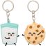 Mr. Wonderful Set De Llaveros Leche Y Galleta Set de laveros de caucho para presumir de llaves y compartirlo con una persona especial 2 uds
